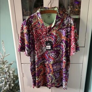Good Good Golf sz L Colorful Men's Golf Polo NWT